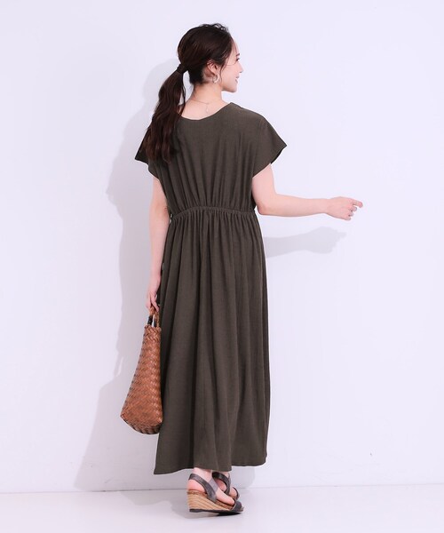 DRESKIP（ドレスキップ）の「【前後2WAY】さらりと大人上品に 楊柳フレンチワンピース（ワンピース・レディース・ブラウン系その他/ブラック/オレンジ・00）」の15枚目の写真