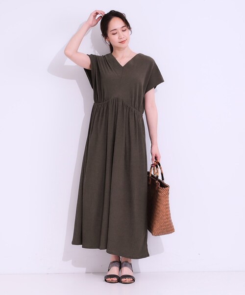 DRESKIP（ドレスキップ）の「【前後2WAY】さらりと大人上品に 楊柳フレンチワンピース（ワンピース・レディース・ブラウン系その他/ブラック/オレンジ・00）」の16枚目の写真