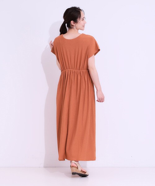 DRESKIP（ドレスキップ）の「【前後2WAY】さらりと大人上品に 楊柳フレンチワンピース（ワンピース・レディース・ブラウン系その他/ブラック/オレンジ・00）」の20枚目の写真