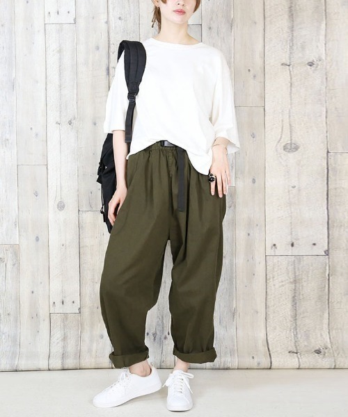 RCD（アールシーディー）の「前バックルバルーンパンツ（チノパンツ・レディース・ベージュ/カーキ/ブラック・M/L/LL/3L/4L）」の17枚目の写真