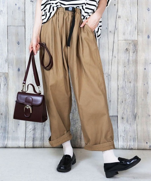 RCD（アールシーディー）の「前バックルバルーンパンツ（チノパンツ・レディース・ベージュ/カーキ/ブラック・M/L/LL/3L/4L）」の9枚目の写真