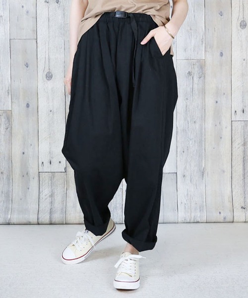 RCD（アールシーディー）の「前バックルバルーンパンツ（チノパンツ・レディース・ベージュ/カーキ/ブラック・M/L/LL/3L/4L）」の8枚目の写真