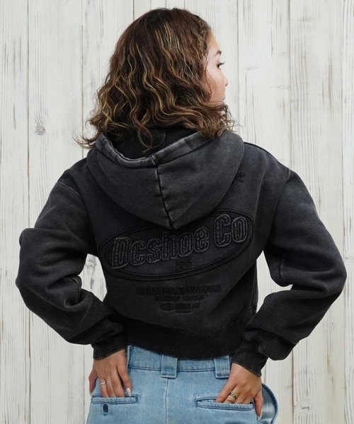 DC（ディーシー）の「DC/ディーシー ショート丈ジップパーカー LZP254307（パーカー・レディース・スミクロ/グレー/ベージュ/ミント・L/M）」の2枚目の写真