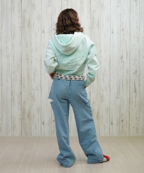 DC（ディーシー）の「DC/ディーシー ショート丈ジップパーカー LZP254307（パーカー・レディース・スミクロ/グレー/ベージュ/ミント・L/M）」の16枚目の写真