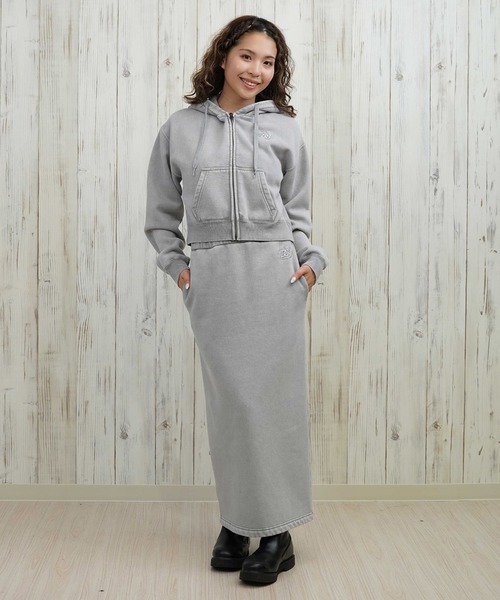 DC（ディーシー）の「DC/ディーシー ショート丈ジップパーカー LZP254307（パーカー・レディース・スミクロ/グレー/ベージュ/ミント・L/M）」の7枚目の写真