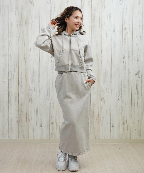 DC（ディーシー）の「DC/ディーシー ショート丈ジップパーカー LZP254307（パーカー・レディース・スミクロ/グレー/ベージュ/ミント・L/M）」の11枚目の写真