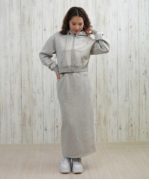 DC（ディーシー）の「DC/ディーシー ショート丈ジップパーカー LZP254307（パーカー・レディース・スミクロ/グレー/ベージュ/ミント・L/M）」の12枚目の写真