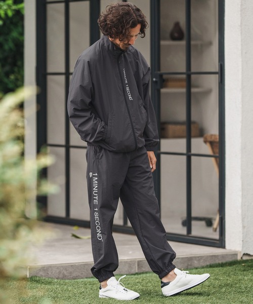 1minute 1second(ワンミニットワンセカンド)の「mj10864-cotton like nylon jacket with logo print スタンドカラージャケット(ブルゾン・メンズ・ネイビー/チャコール/ブラック・S/M/L/XL)」の20枚目の写真
