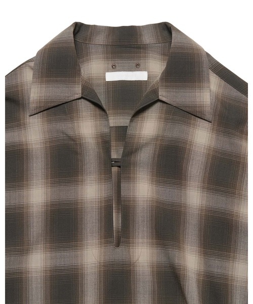 SOPHNET.（ソフネット）の「HIGH-TWIST OMBRE CHECK SKIPPER SHIRT（シャツ/ブラウス・メンズ・ブラウン/グレー・1/2/3/4/5）」の8枚目の写真