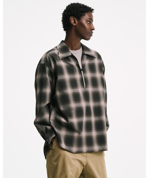 SOPHNET.（ソフネット）の「HIGH-TWIST OMBRE CHECK SKIPPER SHIRT（シャツ/ブラウス・メンズ・ブラウン/グレー・1/2/3/4/5）」の5枚目の写真
