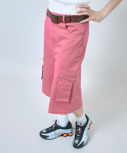 JOINT WORKS（ジョイントワークス）の「キリカエハーフカーゴ（カーゴパンツ・レディース・ネイビー/ピンク・SMALL/MEDIUM）」の2枚目の写真