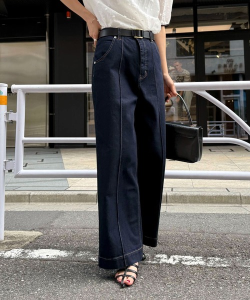 fredy emue（フレディエミュ）の「ワイドレッグデニムパンツ（デニムパンツ・レディース・ネイビー/ブラック・マルチサイズ）」の17枚目の写真