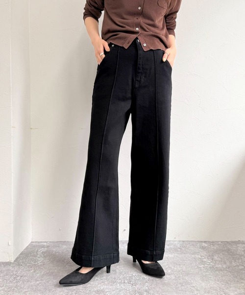セール】ワイドレッグデニムパンツ（デニムパンツ）｜fredy emue