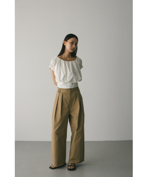 STYLEMIXER（スタイルミキサー）の「ウエストレイヤーワイドチノパンツ（チノパンツ・レディース・ベージュ/ホワイト/ブラック・SMALL/MEDIUM）」の13枚目の写真