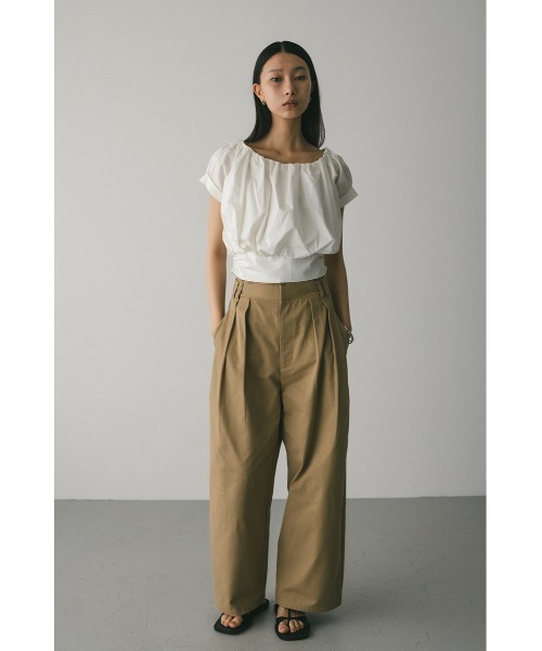 Pazdesign レイヤーハイウエストパンツ ウエストレイヤーワイドチノパンツ（チノパンツ）｜STYLEMIXER