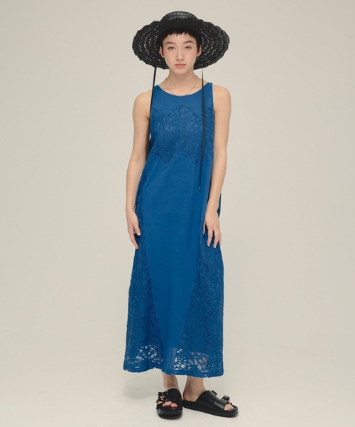 eL(エル)の「【eL】Lace I Line One-Piece/326081(ワンピース・レディース・ブルー/ブラック・FREE)」の1枚目の写真