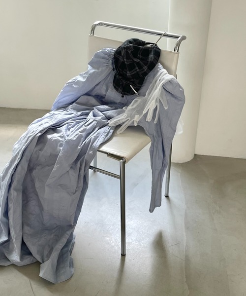 HONEY MI HONEY(ハニーミーハニー)の「shoulder cut off gather long one-piece(ワンピース・レディース・サックスブルー/ブラック/ホワイト・FREE)」の13枚目の写真