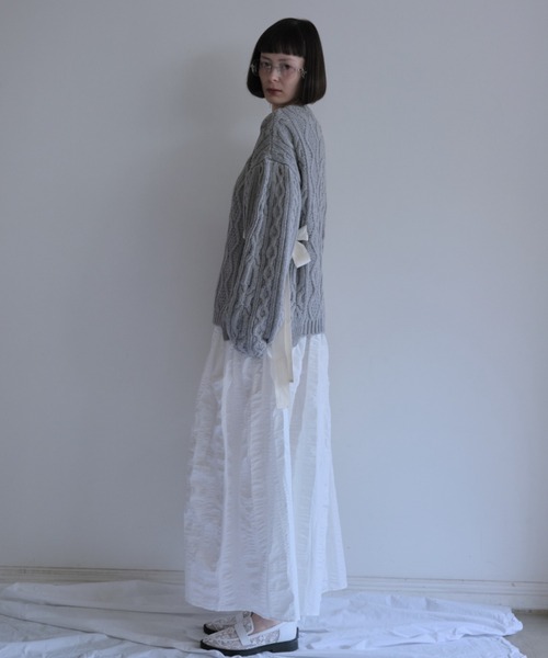 shoulder cut off gather long one-piece（ワンピース）｜HONEY MI