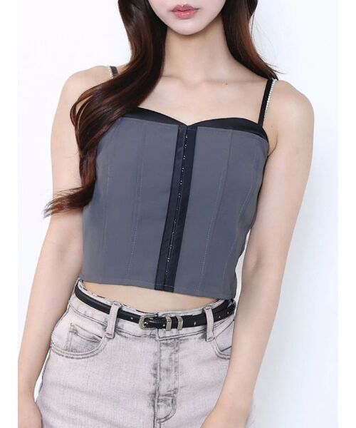 EATME（イートミー）の「フロントホックキャミTOP（キャミソール・レディース・ブラック/グレー/オフホワイト・FREE）」の3枚目の写真