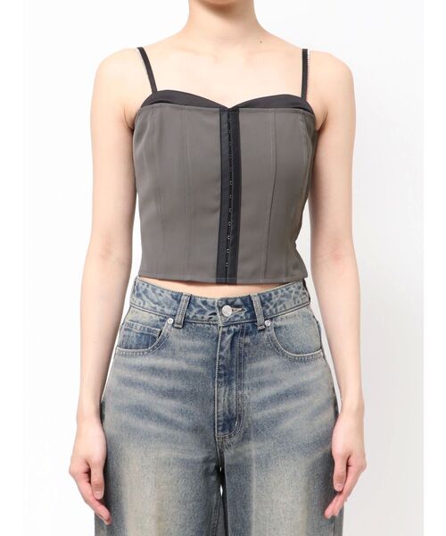 EATME（イートミー）の「フロントホックキャミTOP（キャミソール・レディース・ブラック/グレー/オフホワイト・FREE）」の10枚目の写真