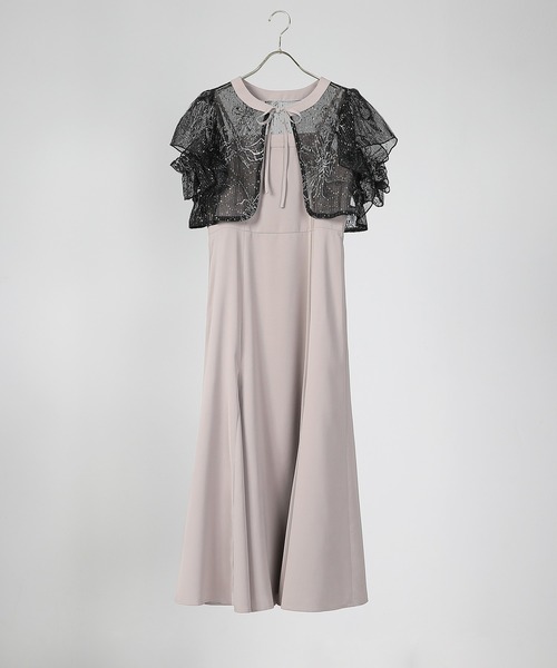 セール】ダブルフリルスリーブ フラワー刺繍 ボレロ マーメイド