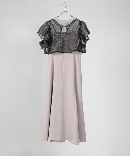 セール】ダブルフリルスリーブ フラワー刺繍 ボレロ マーメイド