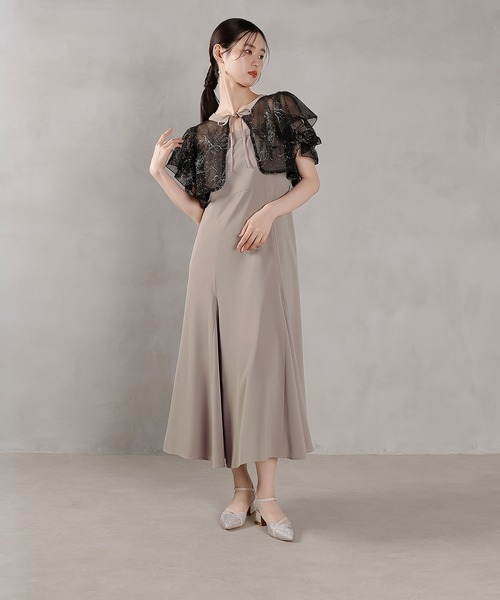 セール】ダブルフリルスリーブ フラワー刺繍 ボレロ マーメイド