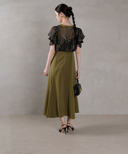 セール】ダブルフリルスリーブ フラワー刺繍 ボレロ マーメイド