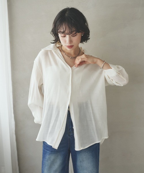 LAULEN(ローレン)の「back smock ribbon shirt /バックスモックギャザーリボンシャツ(シャツ/ブラウス・レディース・グリーン/ブラック/アイボリー・FREE)」の11枚目の写真