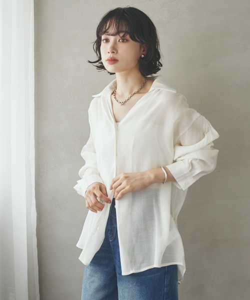 LAULEN(ローレン)の「back smock ribbon shirt /バックスモックギャザーリボンシャツ(シャツ/ブラウス・レディース・グリーン/ブラック/アイボリー・FREE)」の12枚目の写真