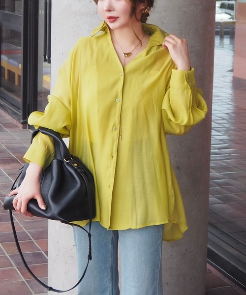 LAULEN(ローレン)の「back smock ribbon shirt /バックスモックギャザーリボンシャツ(シャツ/ブラウス・レディース・グリーン/ブラック/アイボリー・FREE)」の6枚目の写真