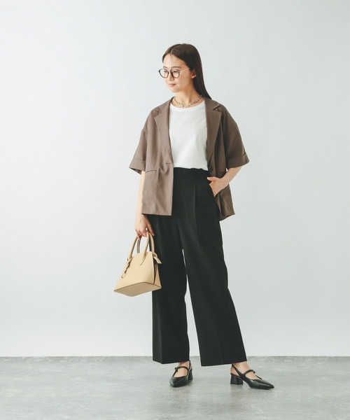 GLOBAL WORK(グローバルワーク)の「汗染み軽減ワイドT/499676(Tシャツ/カットソー・レディース・グレイッシュベージュ/ダークグレー/ホワイト/ピンク・MEDIUM/LARGE)」の5枚目の写真