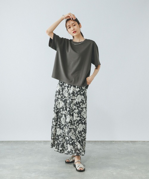 GLOBAL WORK(グローバルワーク)の「汗染み軽減ワイドT/499676(Tシャツ/カットソー・レディース・グレイッシュベージュ/ダークグレー/ホワイト/ピンク・MEDIUM/LARGE)」の9枚目の写真
