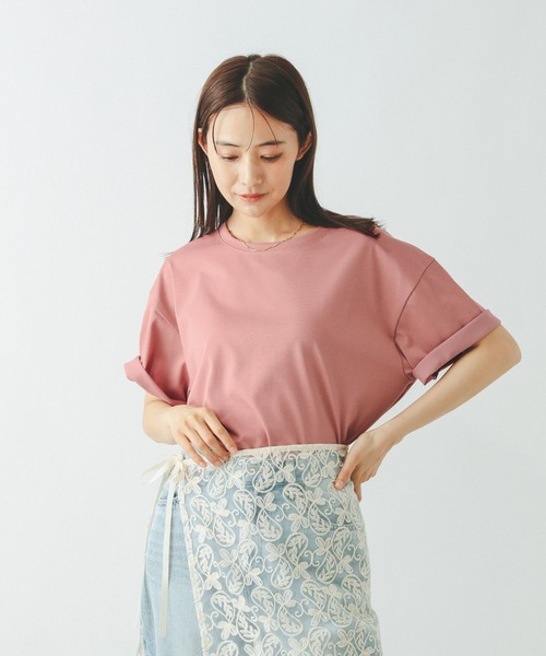 GLOBAL WORK(グローバルワーク)の「汗染み軽減ワイドT/499676(Tシャツ/カットソー・レディース・グレイッシュベージュ/ダークグレー/ホワイト/ピンク・MEDIUM/LARGE)」の19枚目の写真