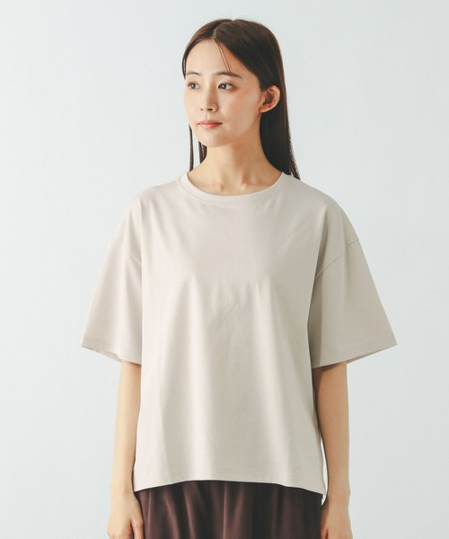 GLOBAL WORK(グローバルワーク)の「汗染み軽減ワイドT/499676(Tシャツ/カットソー・レディース・グレイッシュベージュ/ダークグレー/ホワイト/ピンク・MEDIUM/LARGE)」の21枚目の写真