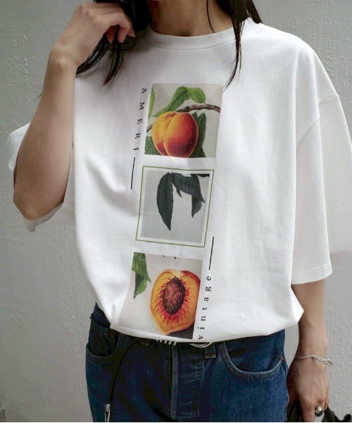 CROP FRAME PLUM TEE（Tシャツ/カットソー）｜Ameri（アメリ）の