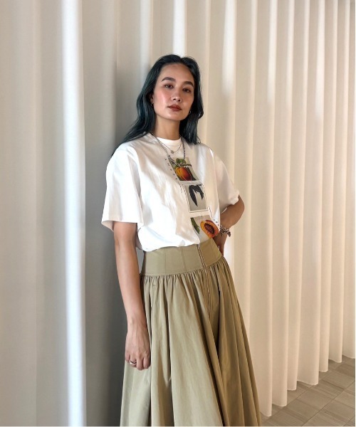 トップス AMERI Rt CROP FRAME PLUM TEE（Tシャツ/カットソー）｜Ameri（アメリ）の