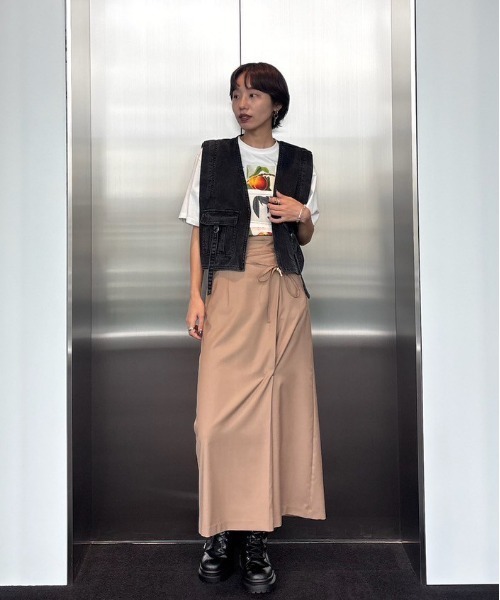 トップス AMERI Ft-bjt CROP FRAME PLUM TEE（Tシャツ/カットソー）｜Ameri（アメリ）の