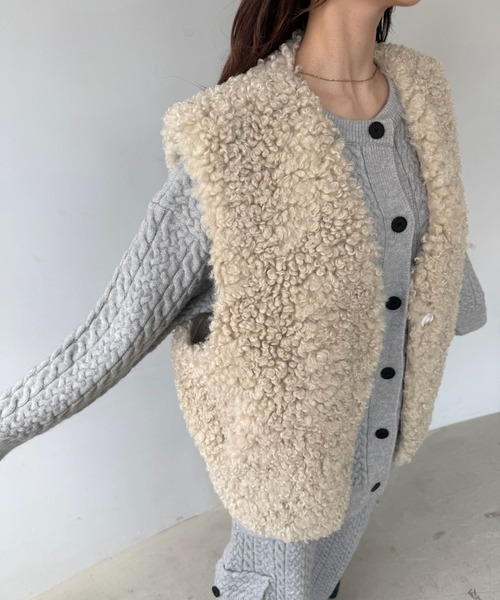 SANSeLF(サンセルフ)の「【SANSeLF】 ニットポケットカーディガン ケーブル編み フロントボタン saw25a014(カーディガン/ボレロ・レディース・グレー・FREE)」の19枚目の写真