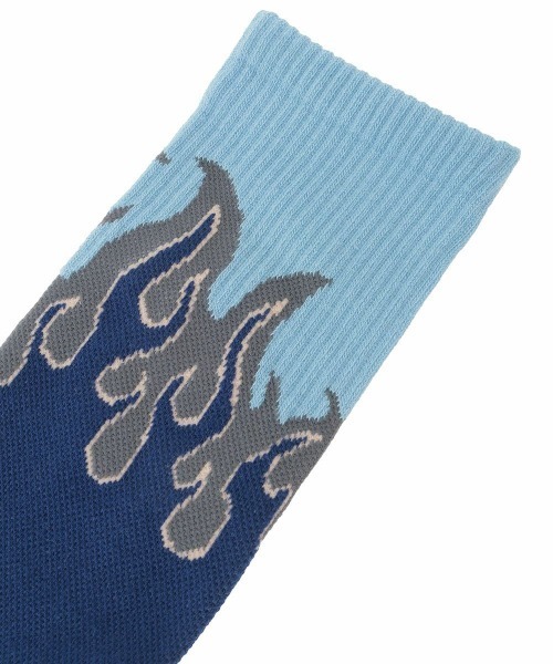 Candy Stripper（キャンディストリッパー）の「FIRE PATTERN RIB ソックス（ソックス/靴下・レディース・ブラック×ピンク/ブラック×ブルー/ライトブルー・FREE）」の5枚目の写真