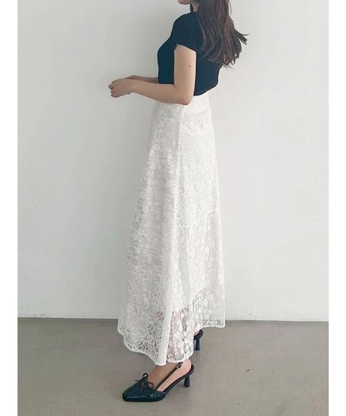 MERCURYDUO（マーキュリーデュオ）の「レースパッチワークフレアスカート（スカート・レディース・オフホワイト/ピンク・SMALL/MEDIUM）」の18枚目の写真