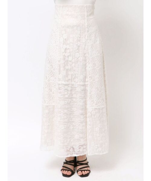 MERCURYDUO（マーキュリーデュオ）の「レースパッチワークフレアスカート（スカート・レディース・オフホワイト/ピンク・SMALL/MEDIUM）」の22枚目の写真