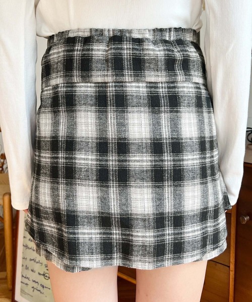 セール】ラップスカート風チェック柄ショートパンツ（その他パンツ