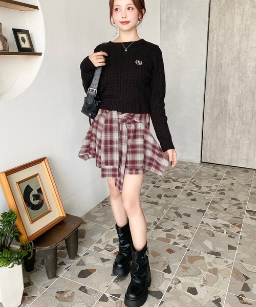 セール】ラップスカート風チェック柄ショートパンツ（その他パンツ