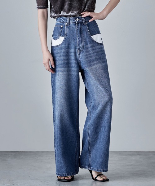 etoll.(エトル)の「ポケットデザインルーズダッドデニム(デニムパンツ・レディース・ブルー/グレー・S/M)」の12枚目の写真