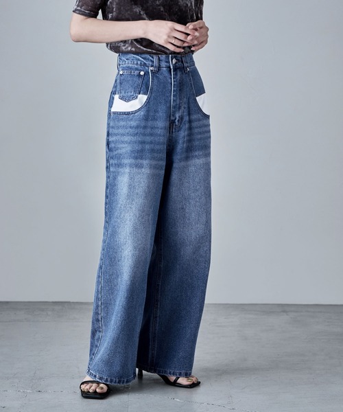 etoll.(エトル)の「ポケットデザインルーズダッドデニム(デニムパンツ・レディース・ブルー/グレー・S/M)」の11枚目の写真