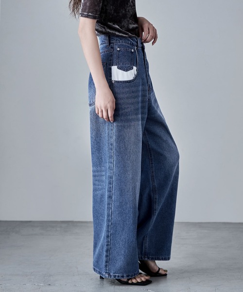 etoll.(エトル)の「ポケットデザインルーズダッドデニム(デニムパンツ・レディース・ブルー/グレー・S/M)」の10枚目の写真