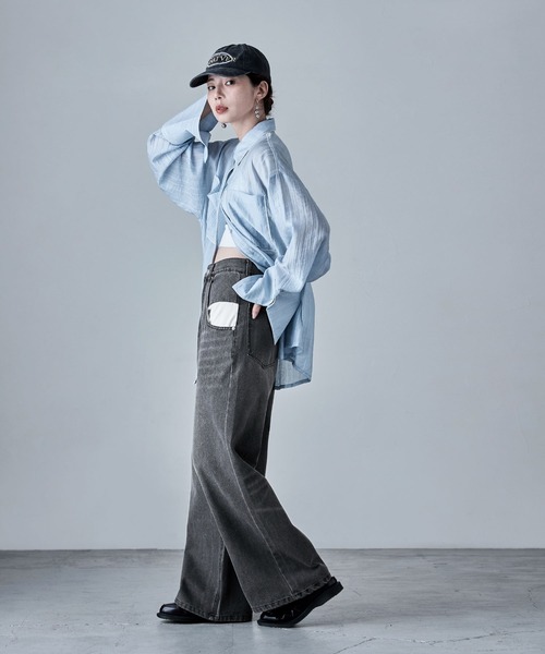 etoll.(エトル)の「ポケットデザインルーズダッドデニム(デニムパンツ・レディース・ブルー/グレー・S/M)」の20枚目の写真