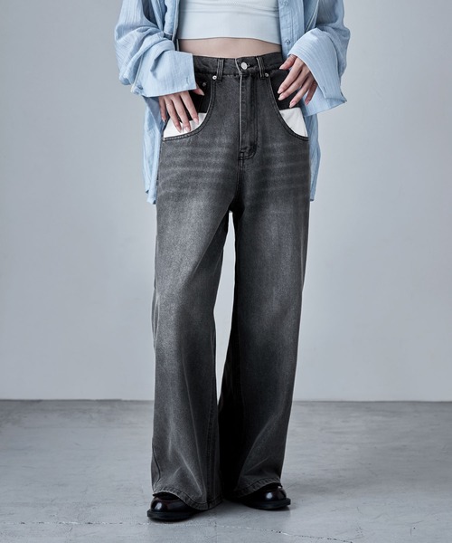 etoll.(エトル)の「ポケットデザインルーズダッドデニム(デニムパンツ・レディース・ブルー/グレー・S/M)」の19枚目の写真