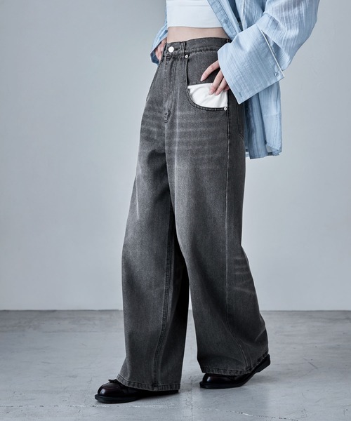 etoll.(エトル)の「ポケットデザインルーズダッドデニム(デニムパンツ・レディース・ブルー/グレー・S/M)」の18枚目の写真